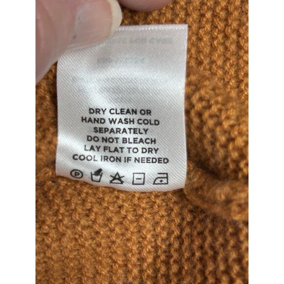 THE RESET R LABEL Sz XS WOOL & CASHMERE BLEND Gold V-NECK PULLOVER SWEATER - Picture 8 of 9